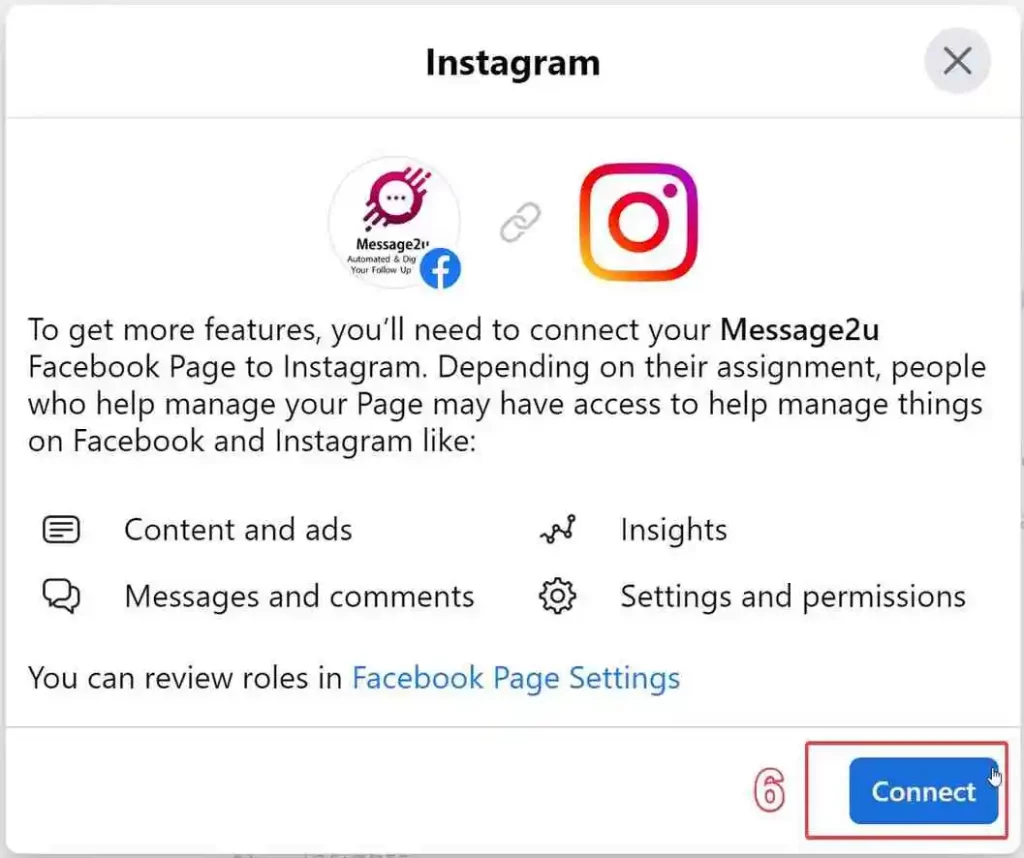 Instagram account Linked with FB Page to get more feature