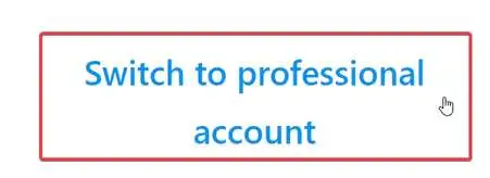 Select Switch to Professional Account on left menu