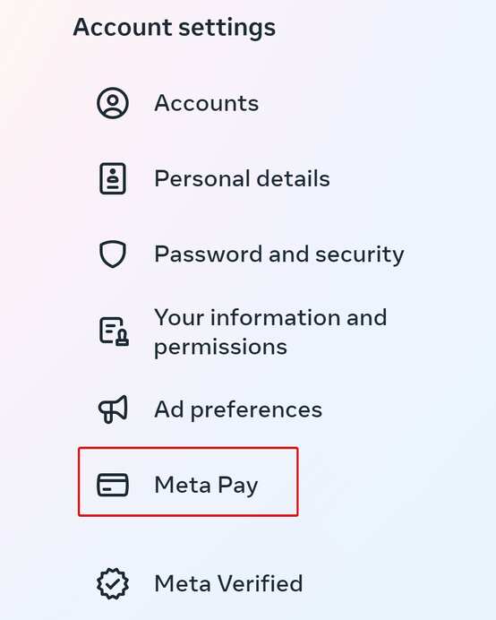 Facebook Payment Method - Meta Pay